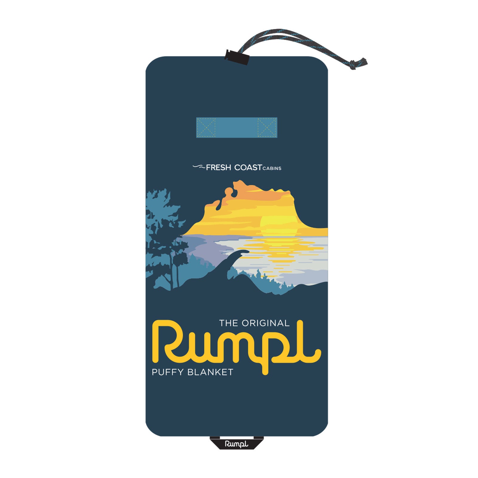 Couverture Rumpl The Original Puffy - Dimensions 52x75 Pouces, Couleur Bleu Océan, Légère Et Résistante à L'eau | Parfaite Pour Le Camping